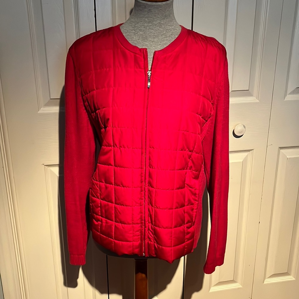 EUC Croft & Barrow red sweater/jacket, size XL